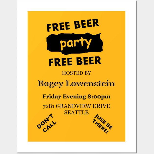 Bogey Lowenstein's Party Invitation Wall Art by VideoNasties